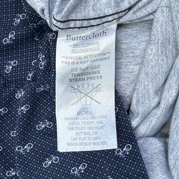 Butter Cloth Bicycle Print Knit Button-Up Shirt - Large - Picture 9 of 9
